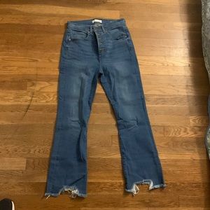Loft Denim High Wait Kick Crop